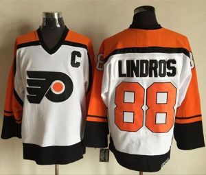 Flyers #88 Eric Lindros White Black CCM Throwback Stitched NHL Jersey