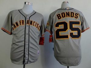 Giants #25 Barry Bonds Grey Road Cool Base Stitched MLB Jersey