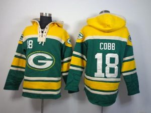 Green Bay Packers #18 Randall Cobb Green Sawyer Hooded Sweatshirt NFL Hoodie