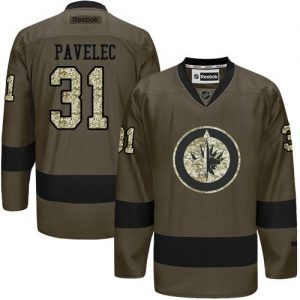 Jets #31 Ondrej Pavelec Green Salute to Service Stitched NHL Jersey