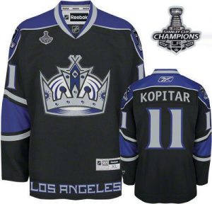 Kings #11 Anze Kopitar Black Third 2014 Stanley Cup Champions Stitched NHL Jersey