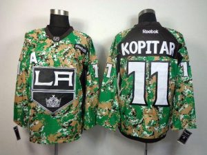 Kings #11 Anze Kopitar Camo Veterans Day Practice Stitched NHL Jersey