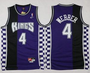 Kings #4 Chris Webber Purple Black Throwback Stitched NBA Jersey