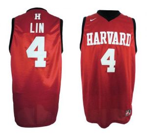 Knicks #4 Jeremy Lin Red Harvard University Stitched NBA Jersey