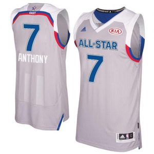 Knicks #7 Carmelo Anthony Gray 2017 All Star Stitched NBA Jersey