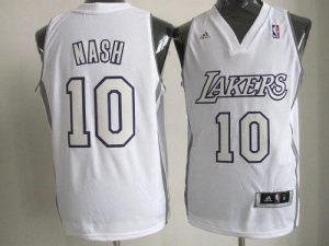 Lakers #10 Steve Nash White Big Color Fashion Stitched NBA Jersey