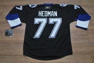 Lightning #77 Victor Hedman Embroidered Black NHL Jersey