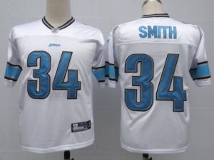 Lions #34 Kevin Smith White Stitched NFL Jersey