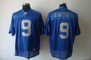 Lions #9 Matthew Stafford Blue Stitched Throwback NFL Jersey