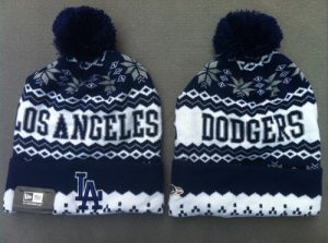 MLB Los Angeles Dodgers New Era Logo Stitched Knit Beanies 001