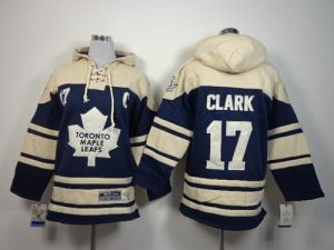 Maple Leafs #17 Wendel Clark Blue Sawyer Hooded Sweatshirt Stitched Youth NHL Jersey