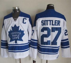 Maple Leafs #27 Darryl Sittler White CCM Throwback Third Stitched NHL Jersey