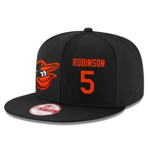 Men's Baltimore Orioles #5 Brooks Robinson Stitched New Era Black 9FIFTY Snapback Adjustable Hat