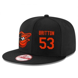 Men's Baltimore Orioles #53 Zach Britton Stitched New Era Black 9FIFTY Snapback Adjustable Hat