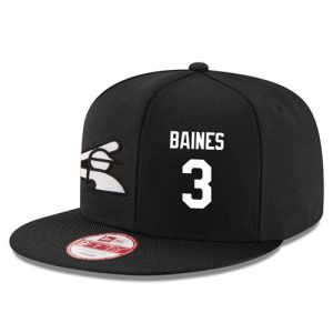 Men's Chicago White Sox #3 Harold Baines Stitched New Era Black 9FIFTY Snapback Adjustable Hat