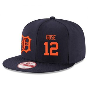 Men's Detroit Tigers #12 Anthony Gose Stitched New Era Navy Blue 9FIFTY Snapback Adjustable Hat