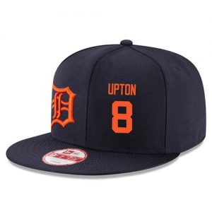 Men's Detroit Tigers #8 Justin Upton Stitched New Era Navy Blue 9FIFTY Snapback Adjustable Hat