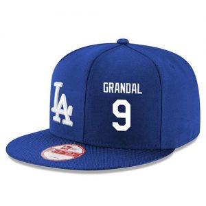 Men's Los Angeles Dodgers #9 Yasmani Grandal Stitched New Era Royal Blue 9FIFTY Snapback Adjustable Hat