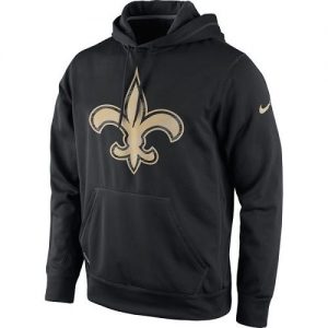 Men's New Orleans Saints Nike Black Warp Performance Pullover Hoodie