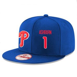 Men's Philadelphia Phillies #1 Richie Ashburn Stitched New Era Royal 9FIFTY Snapback Adjustable Hat