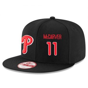 Men's Philadelphia Phillies #11 Tim McCarver Stitched New Era Black 9FIFTY Snapback Adjustable Hat