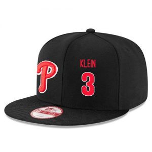 Men's Philadelphia Phillies #3 Chuck Klein Stitched New Era Black 9FIFTY Snapback Adjustable Hat