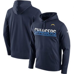 Men's San Diego Chargers Nike Navy Sideline Circuit Pullover Performance Hoodie