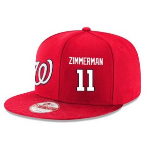 Men's Washington Nationals #11 Ryan Zimmerman Stitched New Era Red 9FIFTY Snapback Adjustable Hat