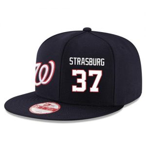 Men's Washington Nationals #37 Stephen Strasburg Stitched New Era Navy Blue 9FIFTY Snapback Adjustable Hat