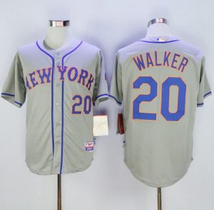 Mets #20 Neil Walker Grey Cool Base Stitched MLB Jersey