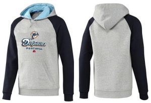 Miami Dolphins Critical Victory Pullover Hoodie Grey & Dark Blue