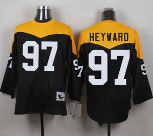 Mitchell And Ness 1967 Steelers #97 Cameron Heyward Black Yelllow Throwback Men's Stitched NFL Jersey