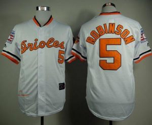 Mitchell And Ness 1989 Orioles #5 Brooks Robinson White Throwback Stitched MLB Jersey