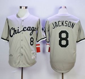 Mitchell And Ness 1993 White Sox #8 Bo Jackson Grey Throwback Stitched MLB Jersey