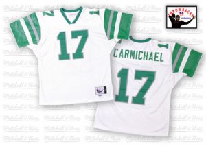 Mitchell And Ness Eagles #17 Harold Carmichael White Stitched Throwback NFL Jersey