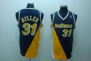 Mitchell and Ness Pacers #31 Reggie Miller Stitched Black&Yellow Throwback NBA Jersey