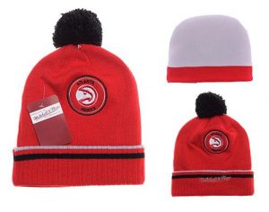 NBA Atlanta Hawks Mitchell and Ness Logo Stitched Knit Beanies 001