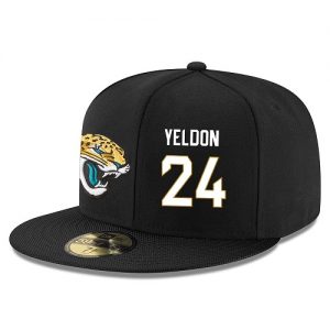 NFL Jacksonville Jaguars #24 T.J. Yeldon Snapback Adjustable Stitched Player Hat - Black White