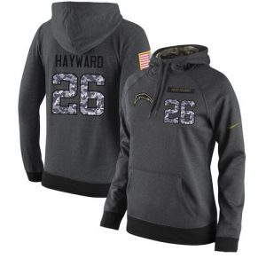 NFL Women's Nike San Diego Chargers #26 Casey Hayward Stitched Black Anthracite Salute to Service Player Performance Hoodie