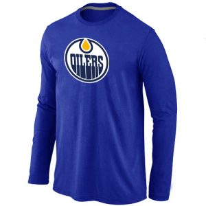 NHL Edmonton Oilers Big & Tall Logo Long Sleeves T-Shirt Blue