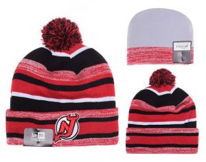 NHL New Jersey Devils New Era Logo Stitched Knit Beanies 002