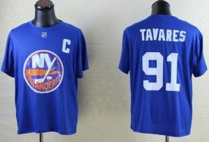 NHL New York Islanders #91 John Tavares Blue T-Shirt