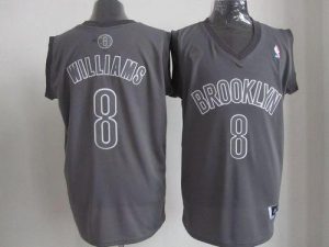 Nets #8 Deron Williams Grey Big Color Fashion Stitched NBA Jersey