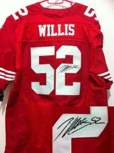 Nike 49ers #52 Patrick Willis Red Team Color Men's Embroidered NFL Elite Autographed Jersey