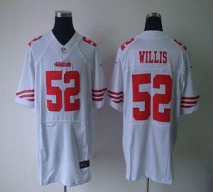 Nike 49ers #52 Patrick Willis White Men's Embroidered NFL Elite Jersey