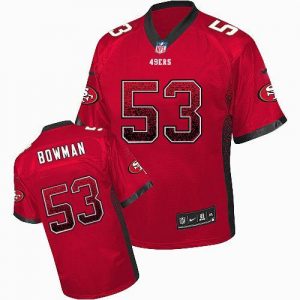 Nike 49ers #53 NaVorro Bowman Red Team Color Men's Embroidered NFL Elite Drift Fashion Jersey