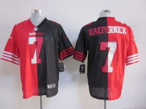 Nike 49ers #7 Colin Kaepernick Black Red Men's Embroidered NFL Elite Split Jersey