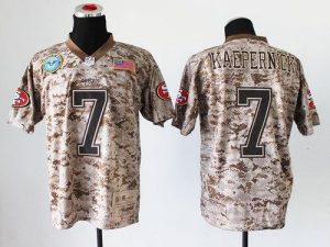 Nike 49ers #7 Colin Kaepernick Camo Men's Stitched NFL New Elite USMC Jersey