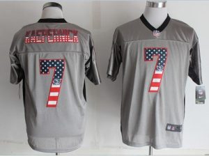 Nike 49ers #7 Colin Kaepernick Grey Men's Stitched NFL Elite USA Flag Fashion Jersey