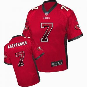 Nike 49ers #7 Colin Kaepernick Red Team Color Men's Embroidered NFL Elite Drift Fashion Jersey